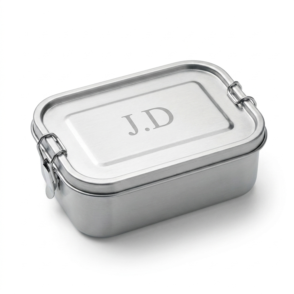 Gegraveerde RVS lunchbox met initialen