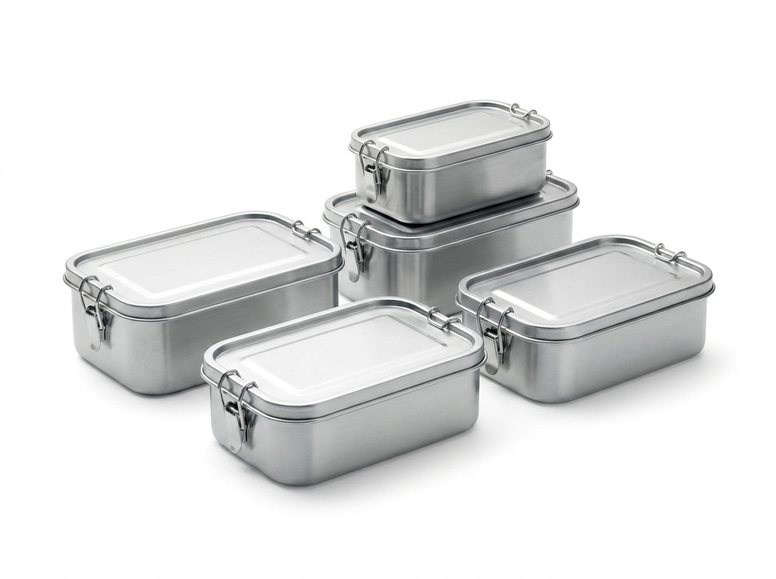 RVS lunchboxes met zijgespen
