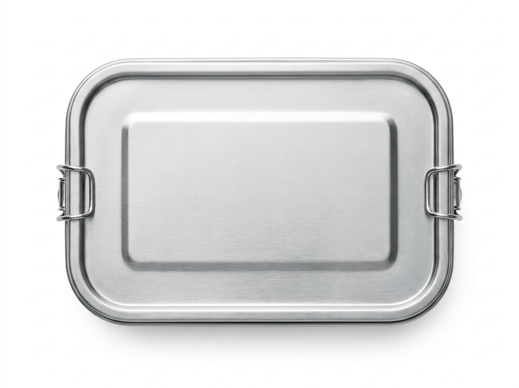 Blanco RVS lunchbox deksel - personalisatie-ondergrond