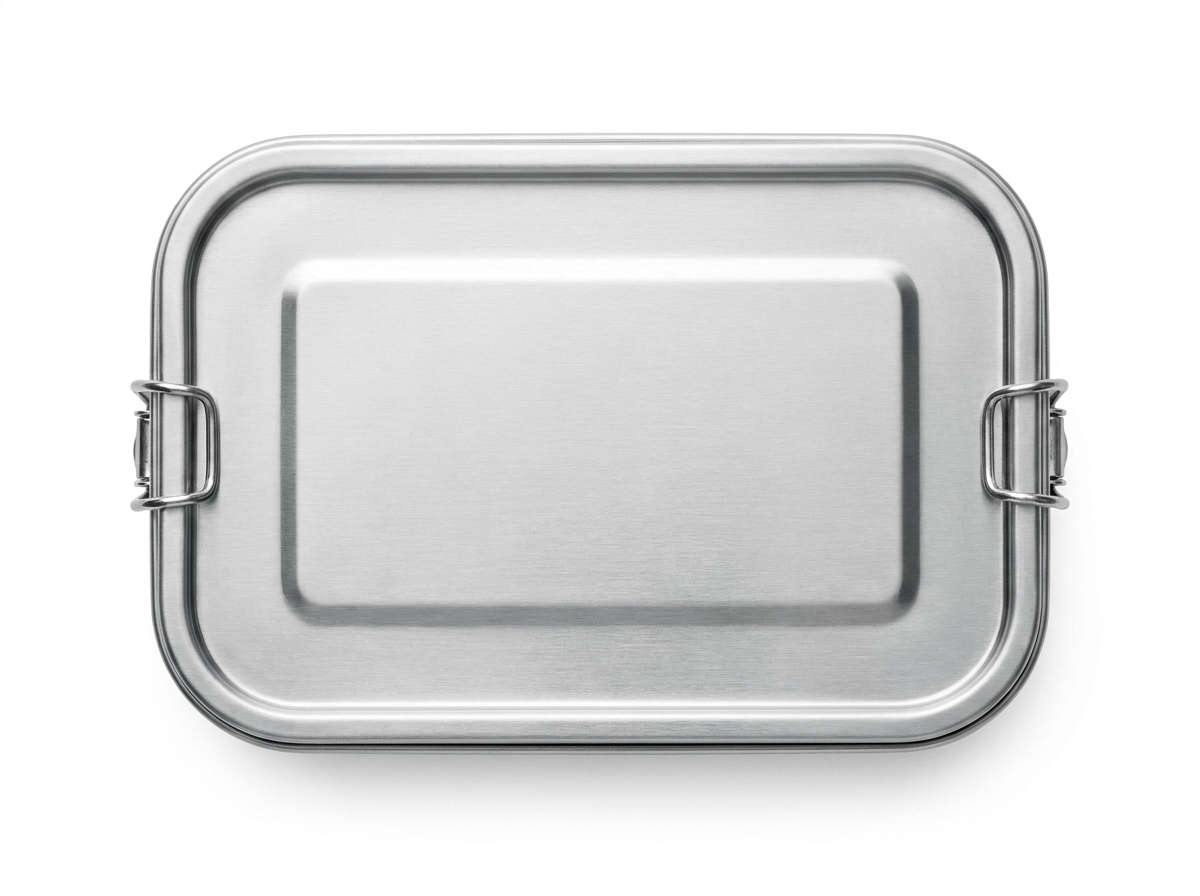 Blanco RVS lunchbox deksel - personalisatie-ondergrond
