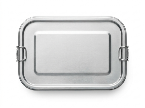Blanco RVS lunchbox deksel - personalisatie-ondergrond